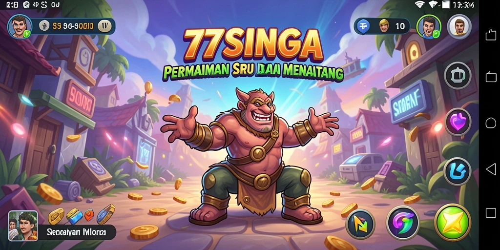 Tampilan gameplay yang seru dalam permainan Arcade 77SINGA.