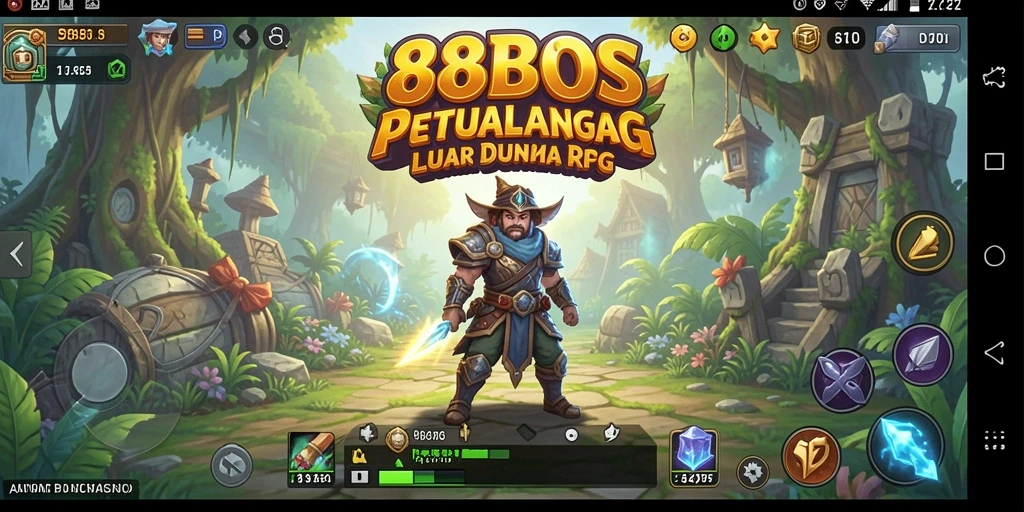 Screenshot dari gameplay RPG 88BOS yang menampilkan pertarungan epik.