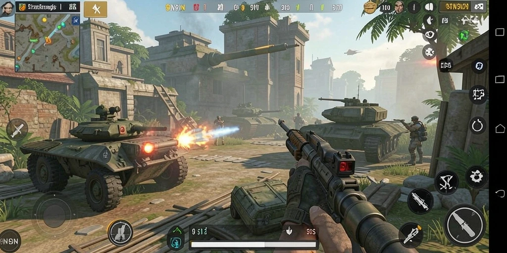 Screenshot menampilkan aksi seru dalam gameplay TPS 9N9N.