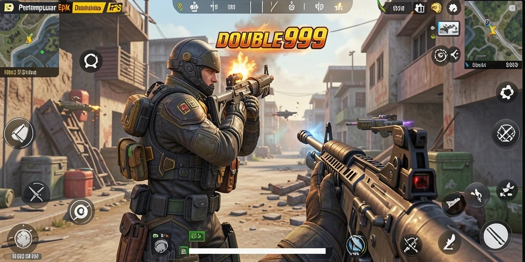 Tangkapan layar utama yang menunjukkan aksi mendebarkan dalam <strong>DOUBLE999</strong>.