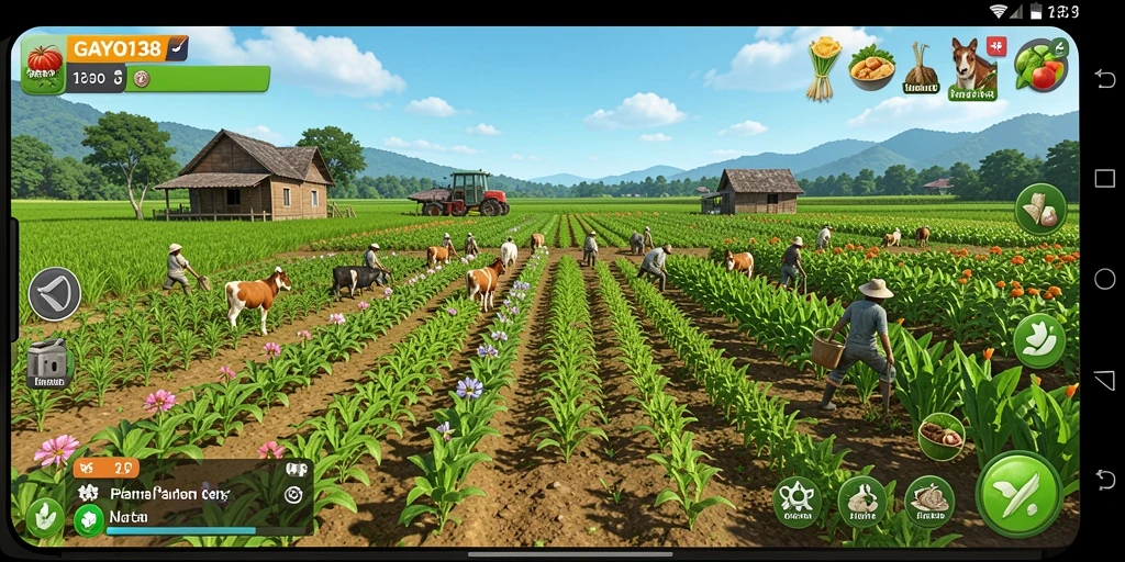 Tampilan gameplay memukau di GAYO138 yang menggambarkan bertani.