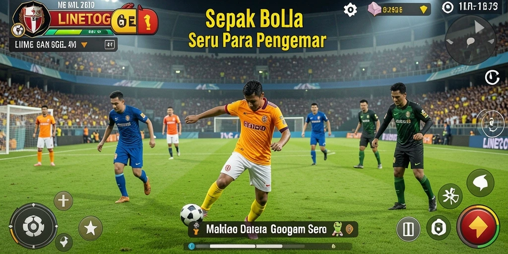 Tampilan seru gameplay sepak bola di LINETOGEL.