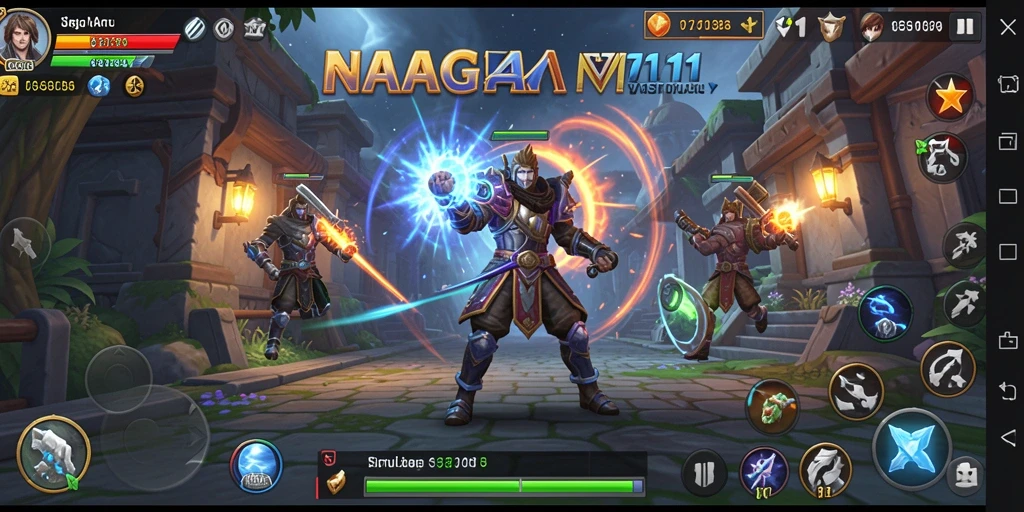 Tangkapan layar gameplay NAGA11 yang menunjukkan interaksi karakter dalam simulasi.