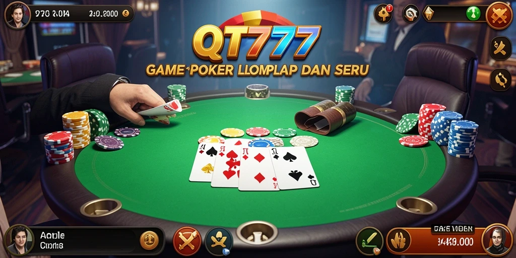 Screenshot QT777 menampilkan gameplay Poker yang seru dan menantang.