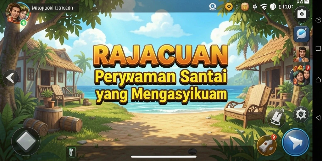 Tangkapan layar utama RAJACUAN menampilkan gameplay yang menarik dan penuh warna.