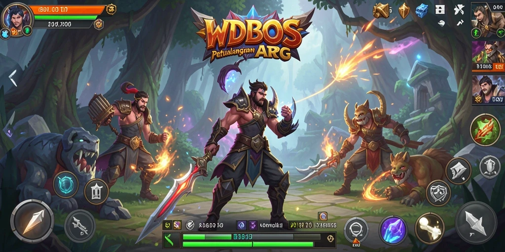 Screenshot utama WDBOS menunjukkan pertarungan ARPG yang mendebarkan.