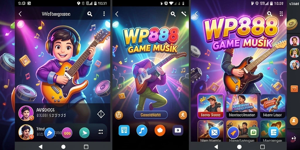 Screenshot WP888 menampilkan gameplay musik yang seru dan interaktif.